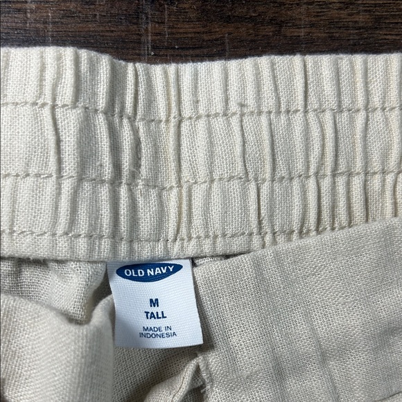 Old Navy NWT Size Medium Tall Beige Linen High-Waisted Wide Leg Pant 33.5 Inseam - Picture 5 of 6